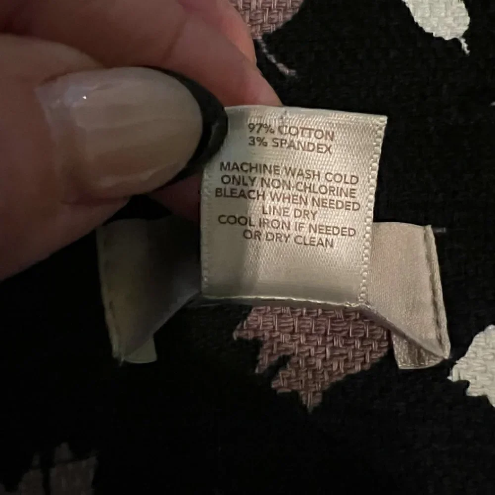 Ann Taylor Loft Pencil Skirt with Side Slits Black Mauve White Floral Sz 12